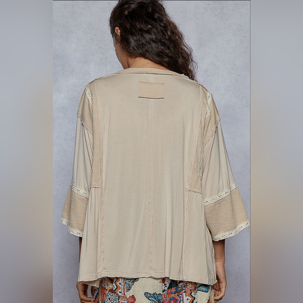 🐧#743 POL V-Neck Half Sleeve Relaxed Jersey Top - Picture 4 of 5